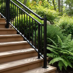 Soporte en forma de L para barandilla de cable, negro, 36x1x2 pulgadas, acero inoxidable, con orificios preperforados, para escaleras, uso en exteriores - Product Image 2