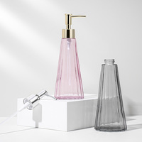 Bouteille en verre rechargeable éco-responsable de 300 ml pour shampoing, après-shampoing et savon liquide pour hôtel avec distributeur à pompe et boîte cadeau