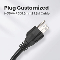 PDU Rak Server 1U 19 Inch 8 Jalur Tipe 15R dengan Saklar On/Off, Kabel 1.8M Hitam Bersertifikasi CE untuk Kabinet Jaringan Pusat Data