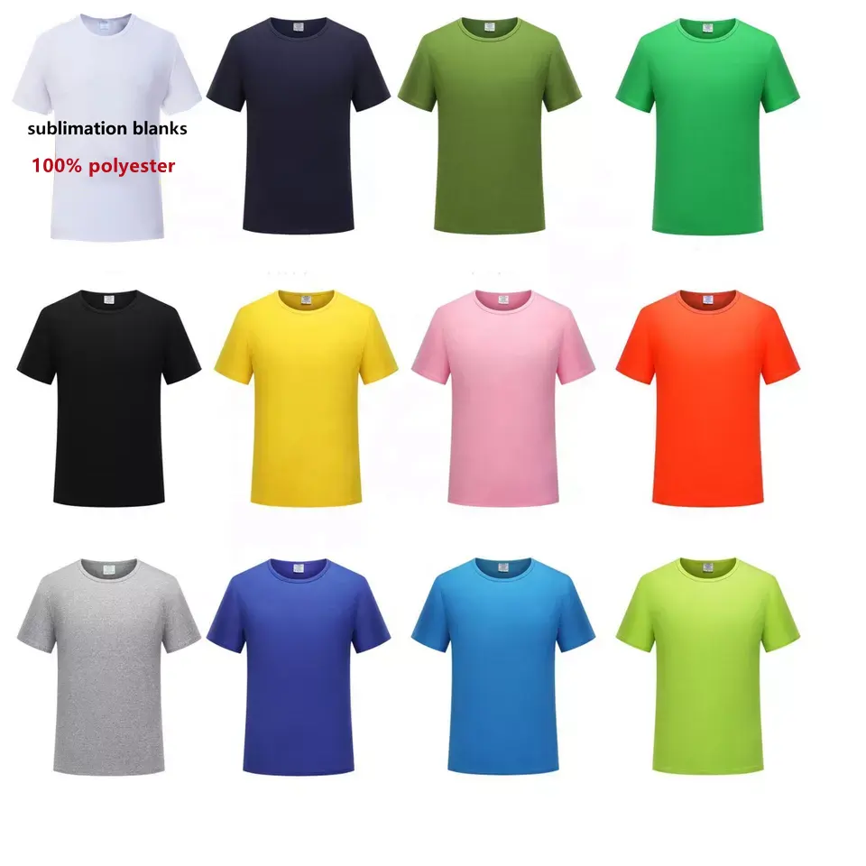 Camisetas Unisex de talla estadounidense, camisas de algodón 100% poliéster, sublimación lisa en blanco, venta al por mayor