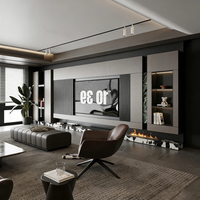 Sistema de Pared para TV Minimalista Moderno, Mueble para TV con Almacenamiento Completo, Solución de Muebles Personalizados para Sala de Estar