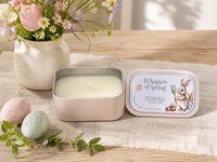 Pot à bougie rectangulaire en métal avec couvercle, 3 motifs floraux lapin de Pâques, rose poudré, récipient vide en métal pour la fabrication de bougies