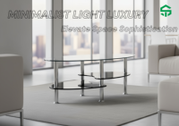 Petite table basse bon marché de luxe moderne de verre trempé pour le café de table de salon