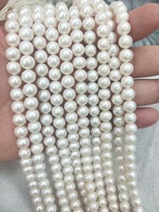 Perlas Cultivadas de Agua Dulce Naturales Blancas de 6mm 8mm 10mm 12mm, Cuentas Redondas de Perlas de Agua Dulce para Fabricación de Joyería - Product Image 6