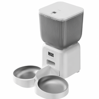 Distributeur automatique de nourriture pour animaux de compagnie 4,5 L, double gamelle, écran LCD, commande par bouton, alimentation quantitative programmée, distributeur de nourriture pour chat et chien, gamelle en ABS
