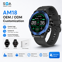 Montre connectée avec bracelet en silicone de 1,43 pouce, logo personnalisé, calendrier, rappel de sédentarité, réveil, étanche IP67, écran HD