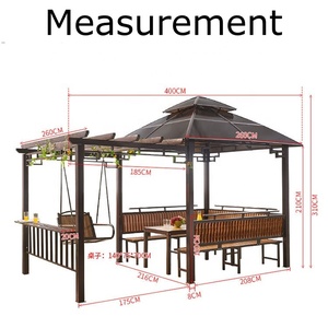 Pérgola de Jardín para Patio de Villa al Aire Libre, Toldo con Panel Solar, Elegante Gazebo para Exteriores - Product Image 6