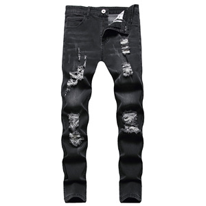 <span class=keywords><strong>Jeans</strong></span> da <span class=keywords><strong>Uomo</strong></span> Denim Stile Punk Vintage a Vita Media <span class=keywords><strong>Slim</strong></span> <span class=keywords><strong>Elasticizzati</strong></span> Stampati 100% Cotone Stile Estivo Casual con Design Strappato - Product Image 6
