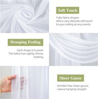 Tirai Latar Belakang Pernikahan Bahan Chiffon Tipis Ukuran Kustom untuk Dekorasi Lengkungan Pernikahan, Plafon, Pesta, Panggung, dan Acara