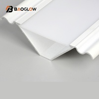 Vente Flash Personnalisée 45 °   Profilé LED en aluminium pour coin de plafond ou de mur, type V, avec faisceau oblique et angle de 90 degrés