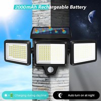 Projecteur solaire extérieur étanche à détecteur de mouvement pour jardin, patio, garage et entrées