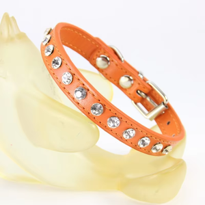 Retractable <strong>Dog</strong> Leash and Studded <strong>Collar</strong> Set Reflective <strong>Stitching</strong> for Safety One Button Lock Tangle Free - Product Image 1