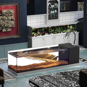 Aquarium en verre avec filtre latéral, aquarium de luxe pour salon/bureau, cloison - Product Image 2