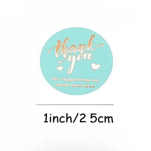 Custom Design in Stock Holographic Round <b>Label</b> 500pcs 2.5CM 1 Inch Thank You Stickers Roll for Supporting Small Business - Product Image 2
