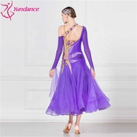 B-17207 Haute qualité cristallisé salle de bal costume lisse modèles de robe de danse sexy violet robe de danse de salon à vendre