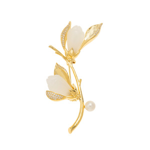 Muyu Magnolia Brooch Zinc Alloy Flower Shape Women's Party Jewelry XC05194 - Product Image 5
