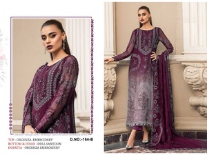 Traje de Salwar de colección festiva y de fiesta exclusivamente pakistaní con Dupatta para mujer disponible a precio de exportación - Product Image 3
