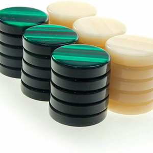 Tùy Chỉnh Đá Cẩm Thạch Màu <span class=keywords><strong>Backgammon</strong></span> Chip 35Mm 38Mm 40Mm 44.5Mm Bóng Epoxy Nhựa Checker Miếng - Product Image 1