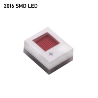 Puce LED SMD 2016 de couleur rouge, haute luminosité, qualité automobile, taille 2,0x1,6x1,0mm, puissance 3-5W, flux lumineux 100-110lm pour éclairage automobile