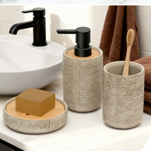 Ensemble de salle de <span class=keywords><strong>bain</strong></span> en résine écologique de style Art déco chinois moderne en gros pour la maison <span class=keywords><strong>et</strong></span> l'hôtel, idéal pour les cadeaux - Product Image 2