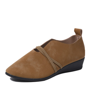 Nouvelles chaussures à enfiler en daim pour femme, grande taille, à talon compensé, vente en gros, taille 43 - Product Image 6