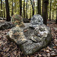 Gorra de béisbol de camuflaje digital de 6 paneles con logotipo personalizado al por mayor, de algodón estructurado con hebilla metálica, táctica para exteriores, marcas de equipo, a granel