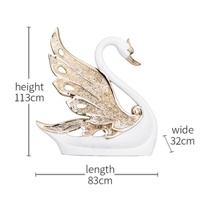 Đám Cưới Trang Trí Nội Thất Thủ Công Mỹ Nghệ Tùy Chỉnh Cặp Vợ Chồng Lớn Tượng Thiên Nga Nhựa - Product Image 1