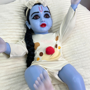 Poupée Reborn en Silicone Bébé Krishna, Murti <span class=keywords><strong>Bal</strong></span> Gopal en Silicone Solide pour Cadeau de Janmashtami, Poupée d'Art de Collection Ndia - Product Image 3