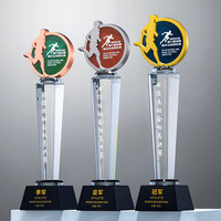 Trofeos de Cristal Personalizados al por Mayor de Alta Calidad, Serie Deportiva, Trofeo de Cristal Impreso con UV, Diseños Personalizados