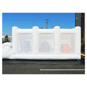 Attrezzatura Commerciale per Splash Pad in Colori Pastello, Castello Gonfiabile Bianco con <span class=keywords><strong>Scivolo</strong></span> e Percorso a Ostacoli per Feste di Bambini ed Eventi a Noleggio - Product Image 5