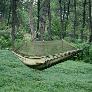 Outdoor <strong>Double</strong> Camping <strong>Hammock</strong> Nylon Fabric Portable Travel Outdoor Camping Hanging Sleeping <strong>Hammock</strong> <strong>with</strong> Mosquito - Product Image 1