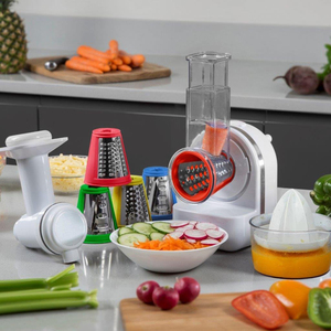 Điện 3-in-1 Mini xử lý thực phẩm nhựa cầm tay thực phẩm Chopper với slicing băm nhỏ pureeing Mài chức năng - Product Image 3