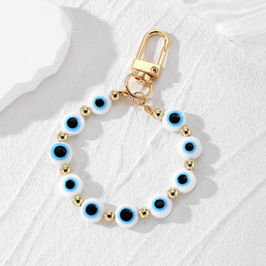 Porte-clés œil turc porte-bonheur bohème fait main, bracelet perlé, anneau porte-clés pour femmes et filles, pendentifs de sac à main, cadeaux de bijoux DIY - Product Image 6