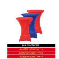 Housses de table de cocktail, housses de table en spandex, rondes, hautes, 24 x 42 pouces