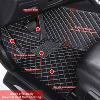 Tapis de sol de voiture personnalisés en cuir PVC imperméable antidérapant 5D pour Toyota/Honda/BMW