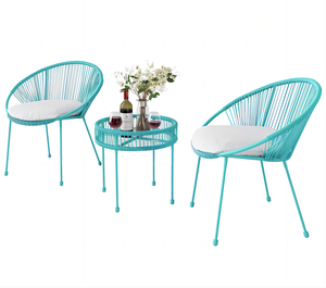 Table et chaise d'extérieur en rotin PE, meuble <span class=keywords><strong>de</strong></span> <span class=keywords><strong>jardin</strong></span>, Table et chaise en rotin, Acapulco, chaise et Table, 3 pièces - Product Image 5
