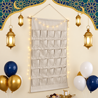 Sac de rangement mural en imitation lin, pochette décorative à suspendre pour l'organisation des articles divers dans la chambre et la maison