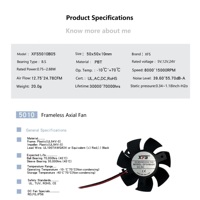 Ventilateur axial sans cadre DF50B05H-6 haute vitesse 4500 tr/min 5010, 12V, PBT, à roulement à billes/à manchon, personnalisation OEM/ODM