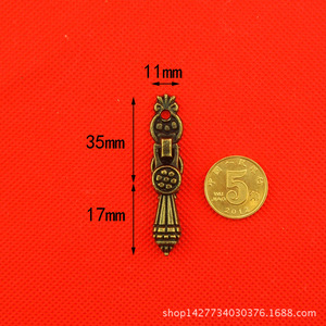 <b>Antique</b> Style Zinc Alloy Cabinet Handle 35mm X 11mm Traditional Design For Furniture Drawer <b>Door</b> Decorative Hardware - Product Image 1