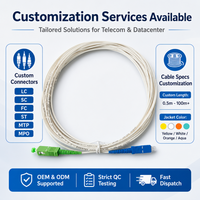 Kabel Patch Fiber Optik Singlemode 9/125 G.657.A2 SC/APC Hijau ke SC/UPC Biru 2.0mm Putih OFNR untuk FTTH PON