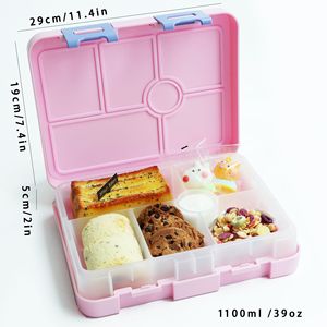 Bangduo Plastic Childrens <b>Lunch</b> <b>Box</b> Rectangle Microwave Safe With Dividers For Kids School Meals - Product Image 4