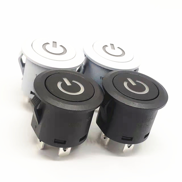 22mm Plastic Push Button Switch with Power Symbol LED