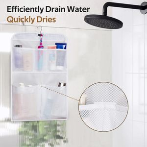 Organizador de ducha de malla con 5 bolsillos, enrollable, plegable, de gran capacidad, de secado rápido, para almacenamiento en el baño, para uso en caravanas/RV - Product Image 6
