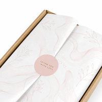 Papier de soie imprimé sur mesure, papier de soie rose de luxe pour emballage cadeau, faible MOQ pour les boutiques de vêtements, chaussures, emballage cadeau