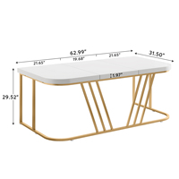 Bureau de direction de luxe en bois et métal blanc or pour bureau/étude avec un grand bureau spacieux