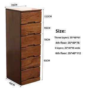 أدراج عصرية بفجوة ضيقة لغرفة المعيشة خزانة جانبية للصدر بجانب غرفة النوم + 5 أدراج - Product Image 6