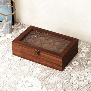 Wooden Desktop Organizer With Flip Lid Storage <b>Box</b> For Jewelry And Small Items Natural Wood Color - Product Image 4