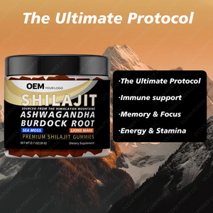 Gummies de Shilajit 5 en 1 de haute qualité, marque privée OEM, soutien énergétique et immunitaire, Ashwagandha, Shilajit, algues marines, crinière de lion - Product Image 2