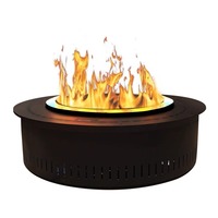 Cheminée circulaire à atomisation 3D personnalisée Cheminée électronique de table basse domestique encastrée avec flammes simulées étanches