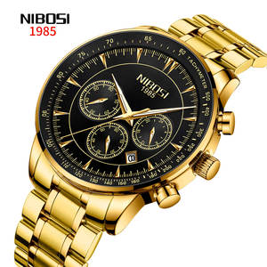 NIBOSI 2351 Reloj deportivo de lujo de acero inoxidable para hombre personalizado Movimiento de cuarzo resistente al agua de calidad superior con banda de estilo empresarial - Product Image 2